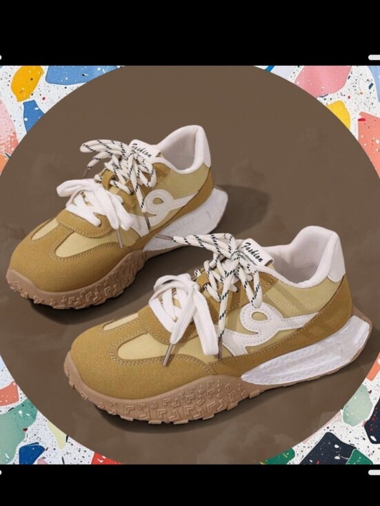 Shoes - **" CASUAL TAN & WHITE FASHION SNEAKERS**💛🤍💛🤍💲💲💲💲💲